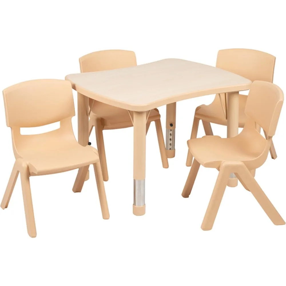 21.875"W x 26.625"L Rectangular Natural Plastic Height Adjustable Activity Table Set with 4 Chairs
21.875"W x 26.625"L Rectangular Natural Plastic Height Adjustable Activity Table Set with 4 Chairs
