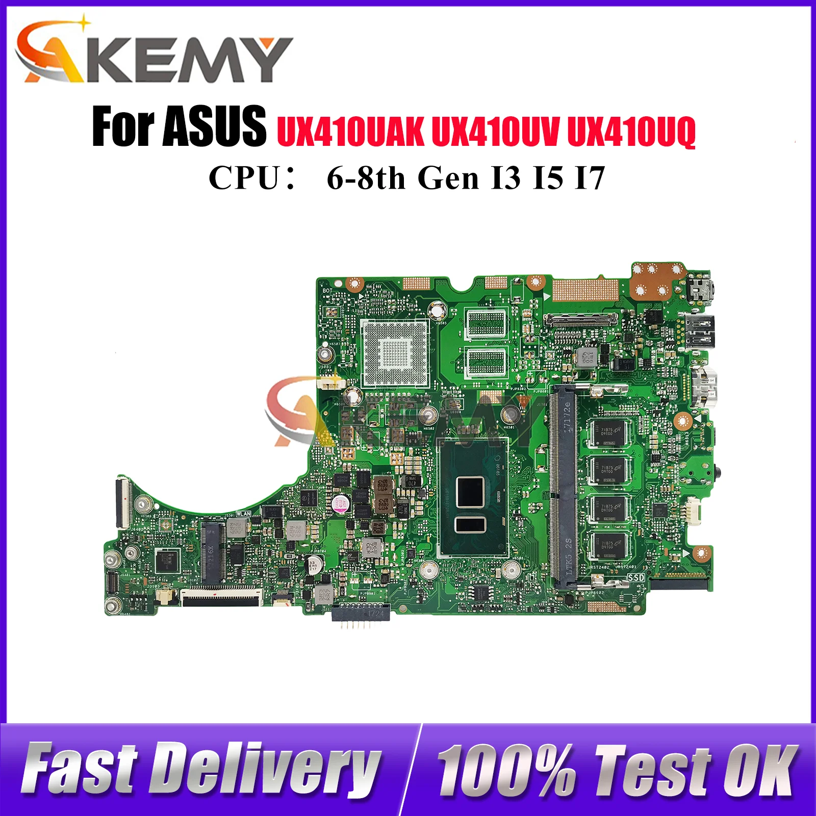 UX410UA Laptop Motherboard For ASUS UX410UQR UX410UQK RX410 UX410UQ UX410UV U4000U UX410UFR UX410UAK Mainboard With I3 I5 I7 CPU
UX410UA Laptop Motherboard For ASUS UX410UQR UX410UQK RX410 UX410UQ UX410UV U4000U UX410UFR UX410UAK Mainboard With I3 I5 I7 CPU