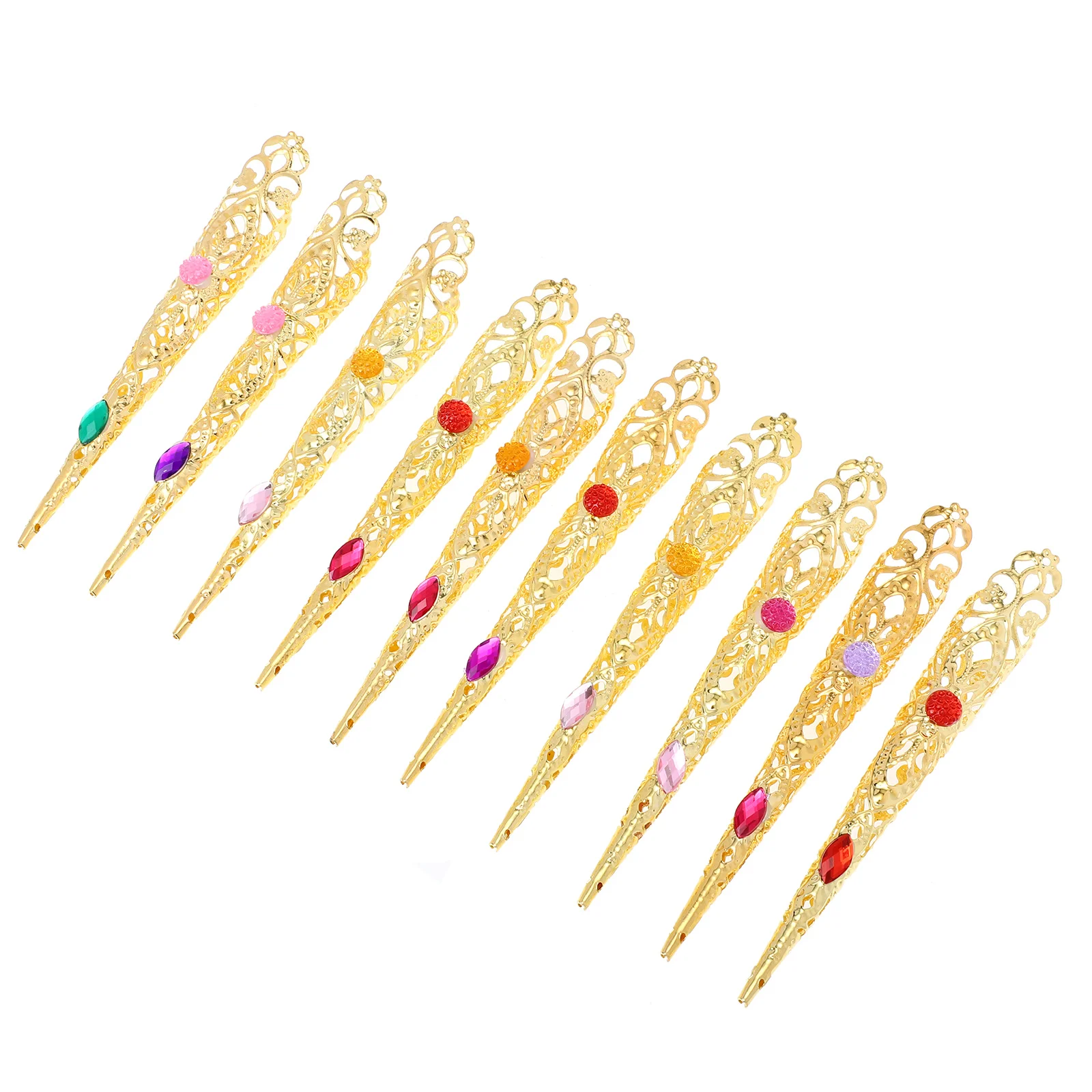 10 Pcs Gold Color Rhinestone Nail Set Ancient Alloy Finger Tip Costume Accessories for Halloween Cosplay
10 Pcs Gold Color Rhinestone Nail Set Ancient Alloy Finger Tip Costume Accessories for Halloween Cosplay
