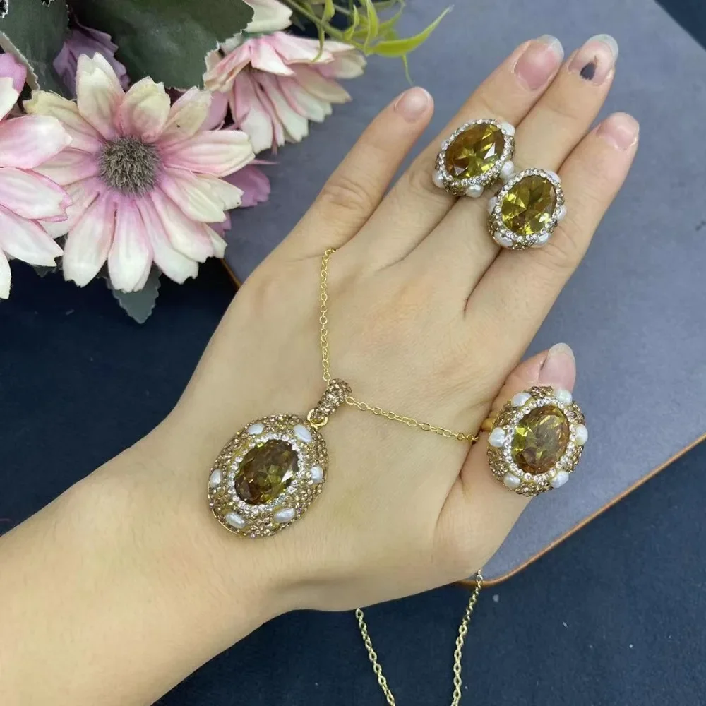 New Color Changing Sudan Stone Women's Necklace, Earrings, Rings, Jewelry Set, Ladies' Simple Clothing, Exquisite Accessories
New Color Changing Sudan Stone Women's Necklace, Earrings, Rings, Jewelry Set, Ladies' Simple Clothing, Exquisite Accessories