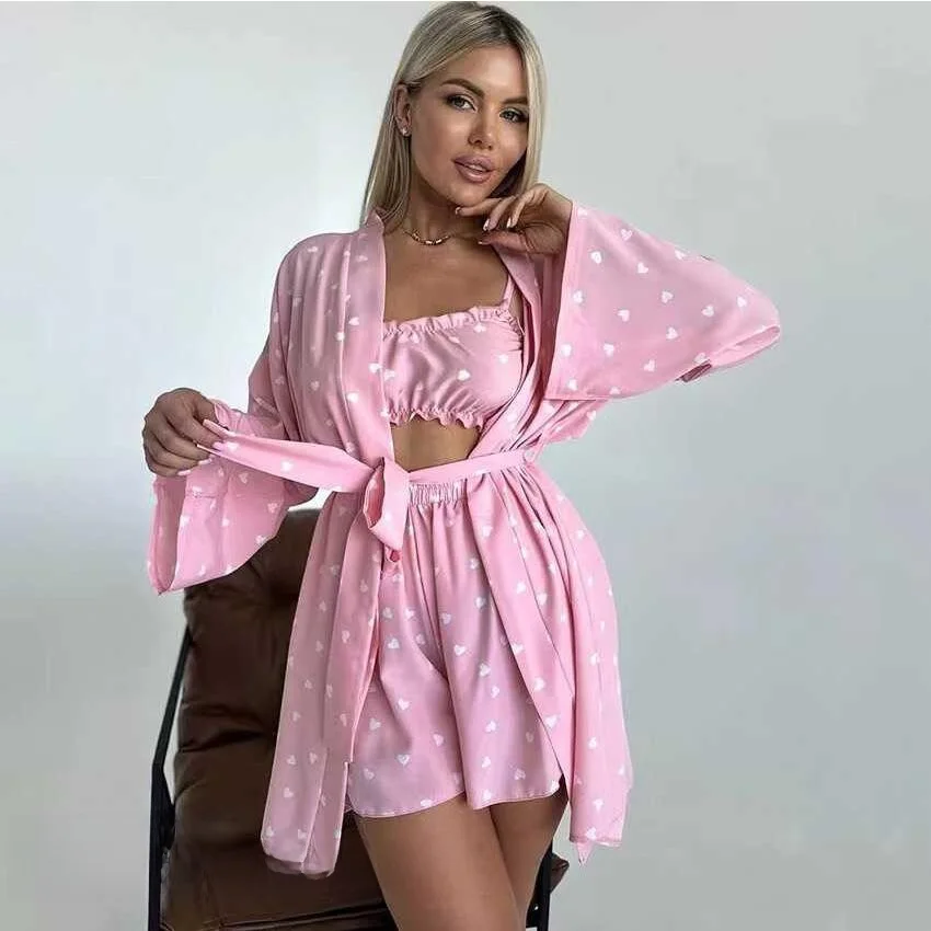 Love Heart Print Spwear Set Women's Tee Piece Pajama Set ort Pants V-Ne Long Sve Comfortable Breathable Summer Ho...
Love Heart Print Spwear Set Women's Tee Piece Pajama Set ort Pants V-Ne Long Sve Comfortable Breathable Summer Ho...