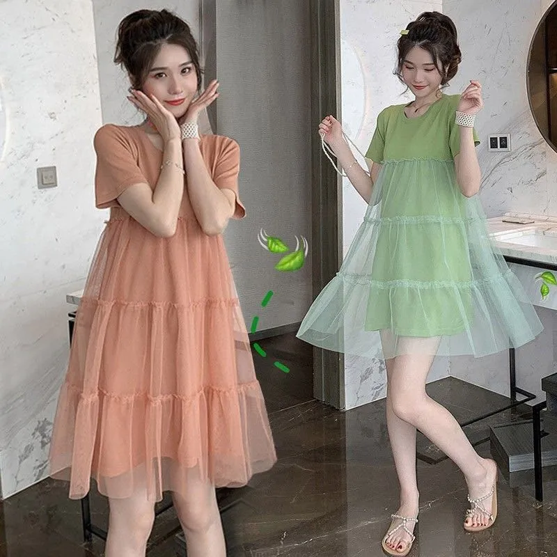 2025 New Breathable Solid Color Pregnant Women's Loose Summer Dress Simple Thin Short Sleeve Medium Long Maternity Dress LH766
2025 New Breathable Solid Color Pregnant Women's Loose Summer Dress Simple Thin Short Sleeve Medium Long Maternity Dress LH766