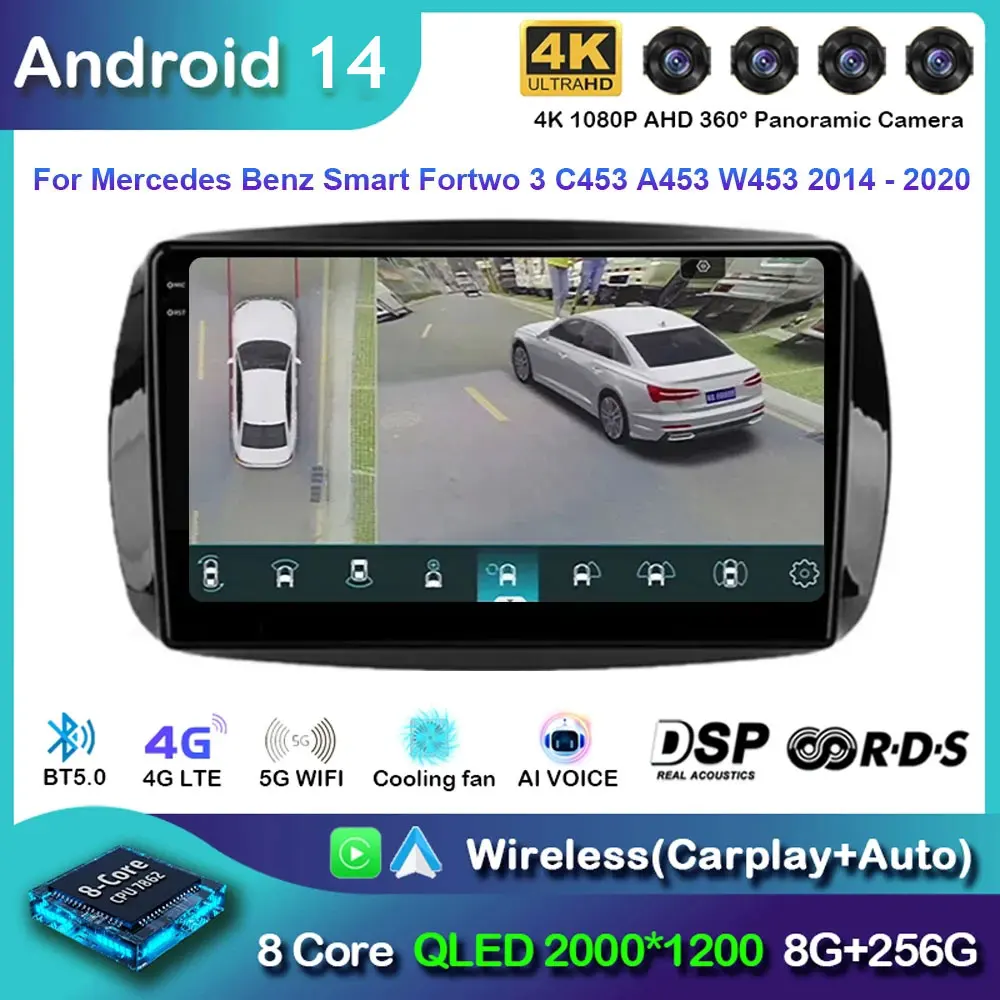 Автомобильное радио Android 14 Carplay для Mercedes Benz Smart 453 Fortwo 2014 2015-2020 навигация GPS мультимедийный плеер стерео Wi-Fi + 4G
Автомобильное радио Android 14 Carplay для Mercedes Benz Smart 453 Fortwo 2014 2015-2020 навигация GPS мультимедийный плеер стерео Wi-Fi + 4G