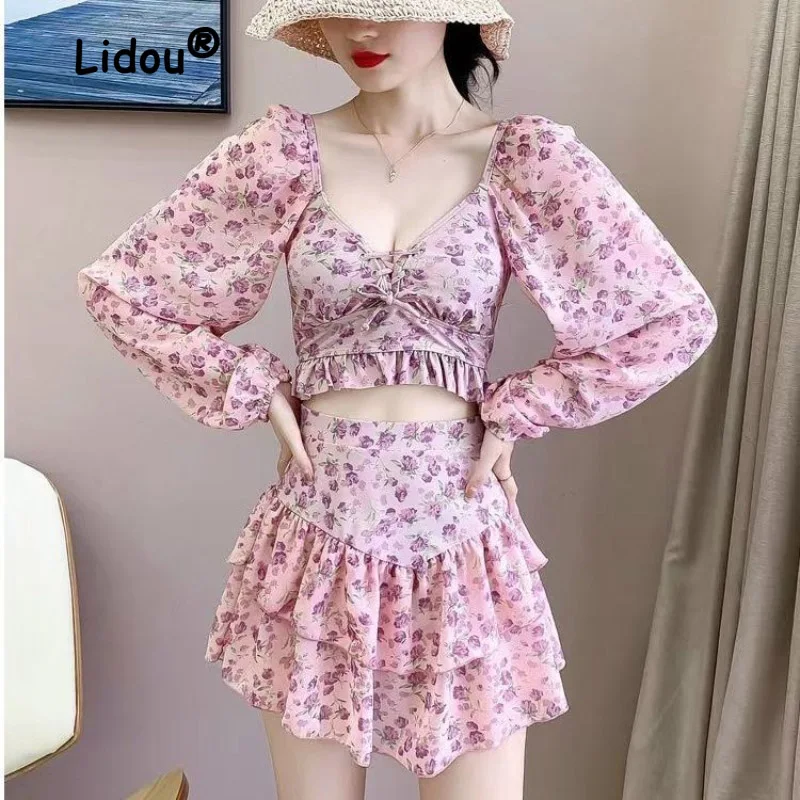 Fashion Floral Skirt Style Splitting Swimsuit Women Sunscreen With Chest Pad Sexy Classic All-matchc Ruffles Lady Swimming Suit
Fashion Floral Skirt Style Splitting Swimsuit Women Sunscreen With Chest Pad Sexy Classic All-matchc Ruffles Lady Swimming Suit