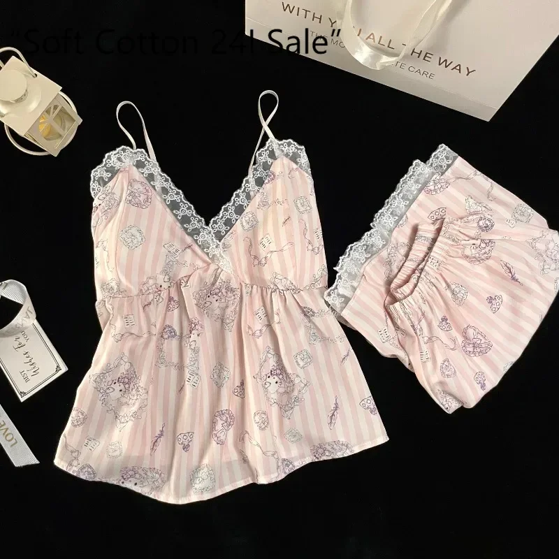 New Hello Kitty Ladies Loungewear Pink Two-piece Set Suspender Shorts Cute Cotton Cartoon Comfortable Hello Kitty Ladies Pajamas
New Hello Kitty Ladies Loungewear Pink Two-piece Set Suspender Shorts Cute Cotton Cartoon Comfortable Hello Kitty Ladies Pajamas