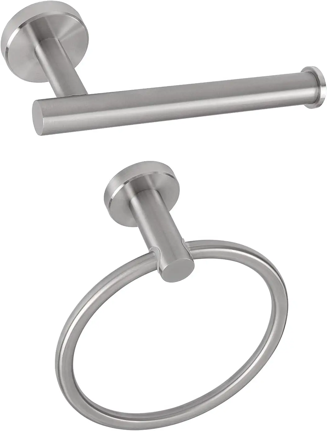 2-Piece Bathroom Hardware Set: Towel Ring & Toilet Paper Holder, Brushed Nickel Stainless Steel, Wall Mounted
2-Piece Bathroom Hardware Set: Towel Ring & Toilet Paper Holder, Brushed Nickel Stainless Steel, Wall Mounted