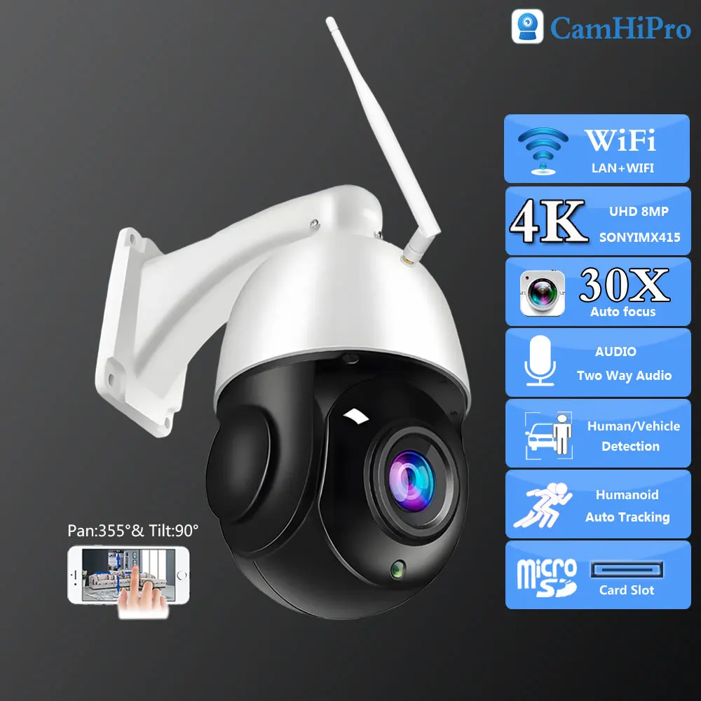 DB6C 4K 8MP So-ny415 Wireless Security Wifi PTZ Dome 30X Auto Zoom Human Tracking Two Way Audio Infrared 80M Onvif Outdoor
DB6C 4K 8MP So-ny415 Wireless Security Wifi PTZ Dome 30X Auto Zoom Human Tracking Two Way Audio Infrared 80M Onvif Outdoor