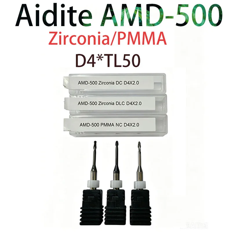 Aidite AMD-500 Dental Lab Milling Burs Zirconia DC DLC Coated PMMA NC CADCAM Cutters shank 4mm Length 50mm
Aidite AMD-500 Dental Lab Milling Burs Zirconia DC DLC Coated PMMA NC CADCAM Cutters shank 4mm Length 50mm