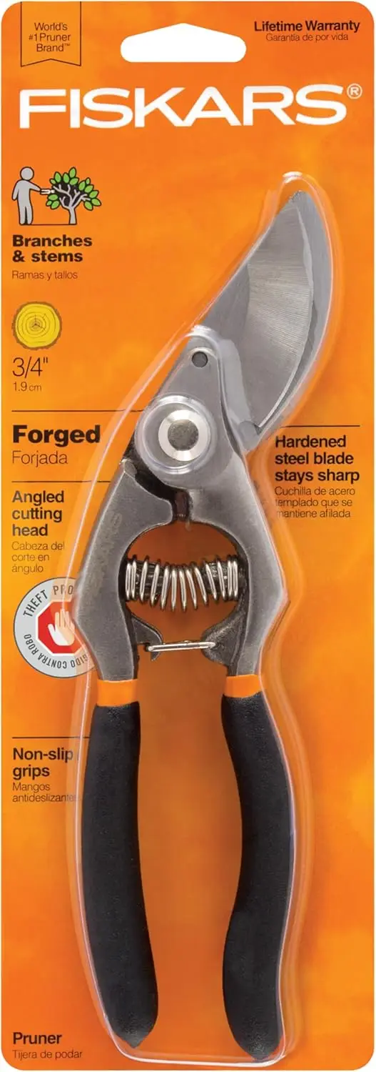 Ultra-Durable Forged Steel Bypass Pruner, Ergonomic Design, Cuts Stems & Branches up to 3/4", Comfortable Grip
Ultra-Durable Forged Steel Bypass Pruner, Ergonomic Design, Cuts Stems & Branches up to 3/4", Comfortable Grip