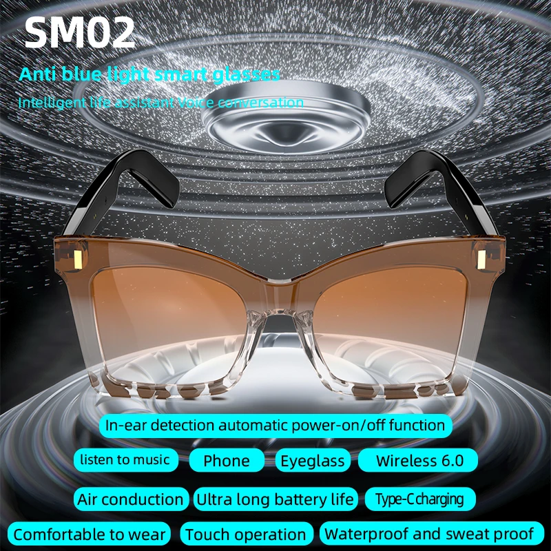 Smart Audio Sunglasses Air Conduction Bluetooth 6.0 UV400 Anti Blue Light Touch Control Sport Sunglasses For Cycling Call Music
Smart Audio Sunglasses Air Conduction Bluetooth 6.0 UV400 Anti Blue Light Touch Control Sport Sunglasses For Cycling Call Music