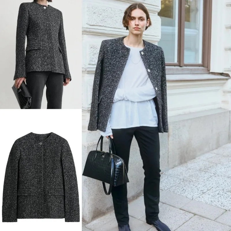 Женская куртка, облегающая талию, скандинавский минималистичный и роскошный костюм из шерсти с круглым вырезом, осень/зима 2025
Женская куртка, облегающая талию, скандинавский минималистичный и роскошный костюм из шерсти с круглым вырезом, осень/зима 2025