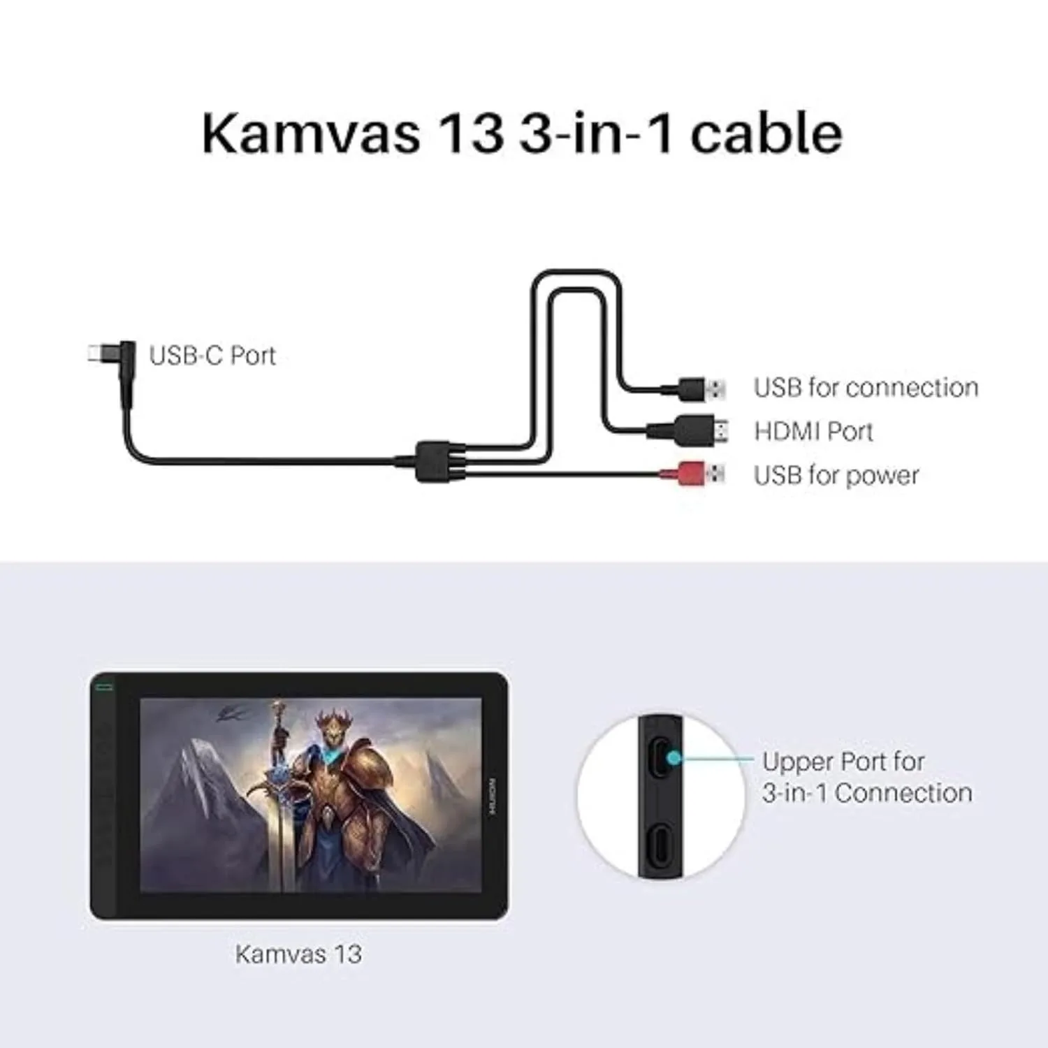 CB05A 3-in-1 Cable, Compatible with Kamvas 12/13/16 (2021)
CB05A 3-in-1 Cable, Compatible with Kamvas 12/13/16 (2021)