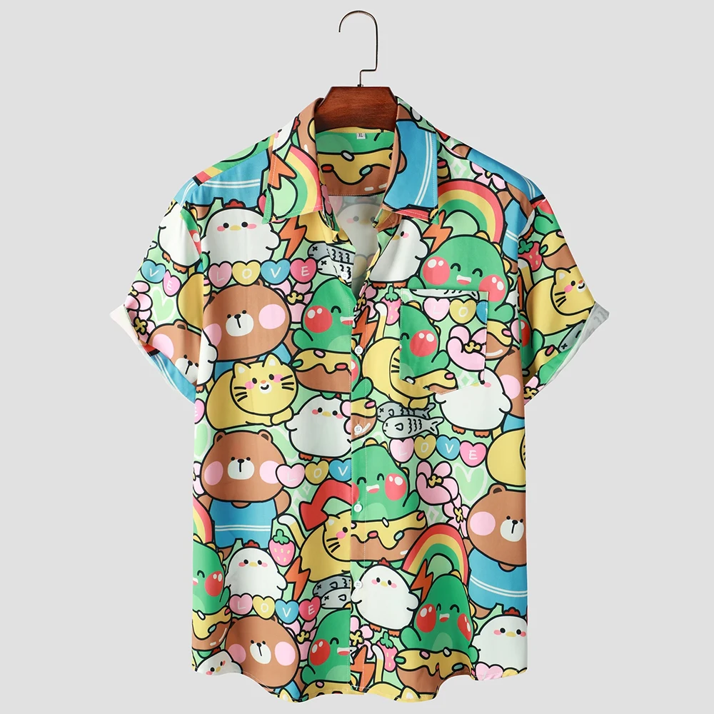 2024 Summer Mens Hawaiian Shirt Printed Fashion Street Short Sleeve Large Size Lapel Single Breasted Beach Floral Shirt For Men
2024 Summer Mens Hawaiian Shirt Printed Fashion Street Short Sleeve Large Size Lapel Single Breasted Beach Floral Shirt For Men