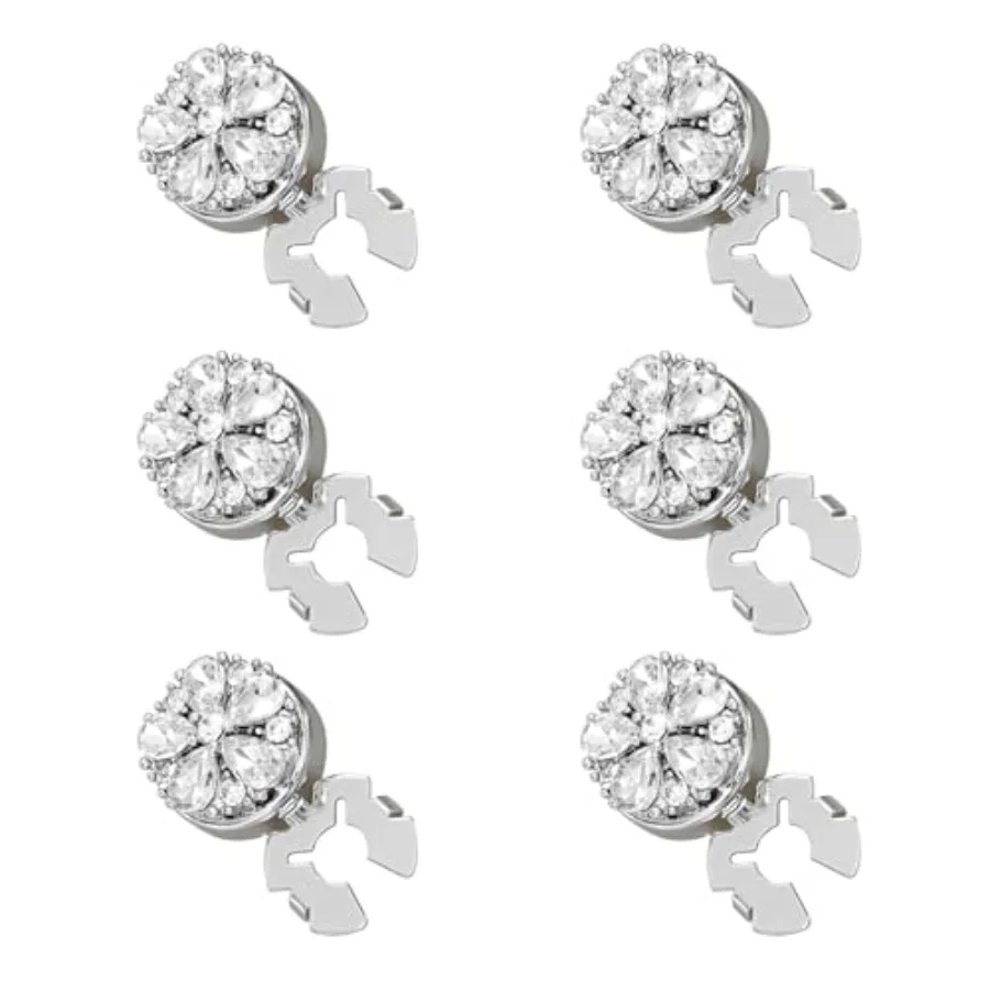 15mm Sliver Rhinestone 6 Pcs Button Covers Crystal Embellishments Sew on Clothing DIY, Crystal Detachable Decorative Clips,Smal
15mm Sliver Rhinestone 6 Pcs Button Covers Crystal Embellishments Sew on Clothing DIY, Crystal Detachable Decorative Clips,Smal