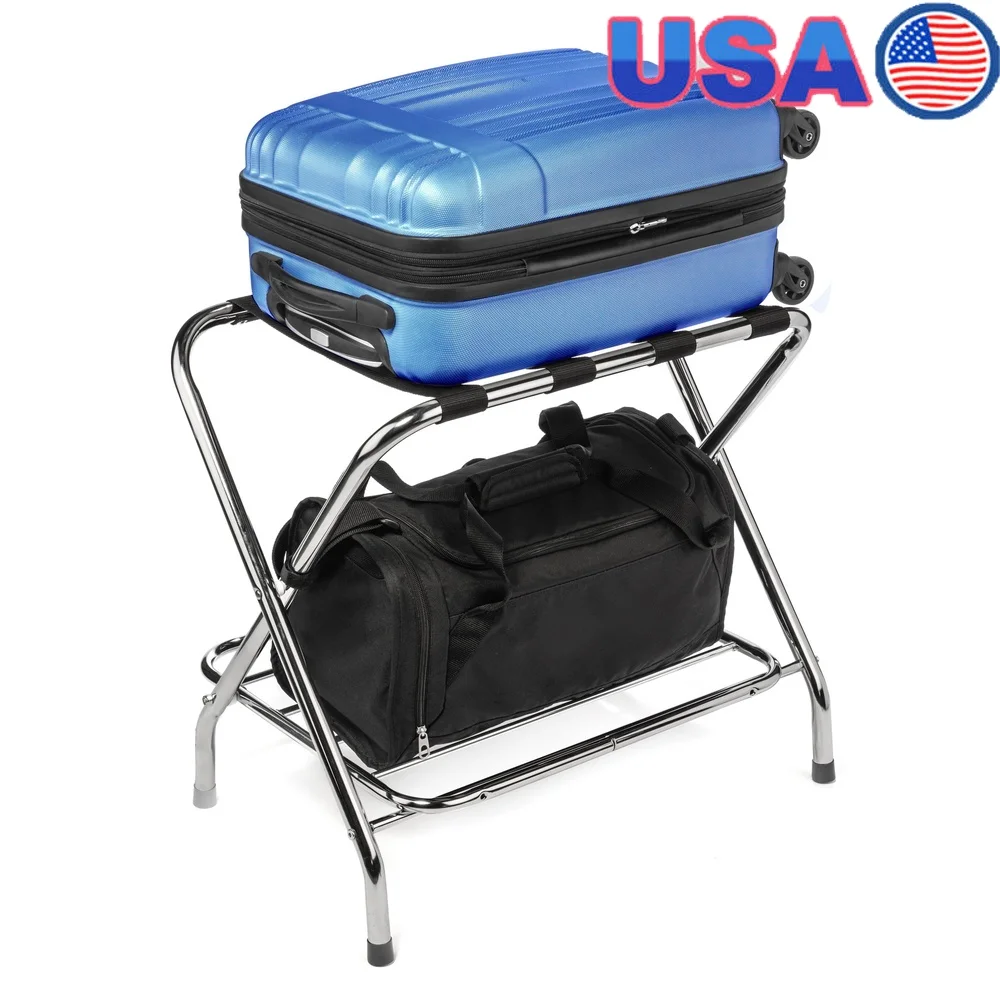 Foldable Alloy Steel Luggage Rack with Rubber Feet Double Tier Storage Space Saving Design Bedroom Guest Room Use
Foldable Alloy Steel Luggage Rack with Rubber Feet Double Tier Storage Space Saving Design Bedroom Guest Room Use