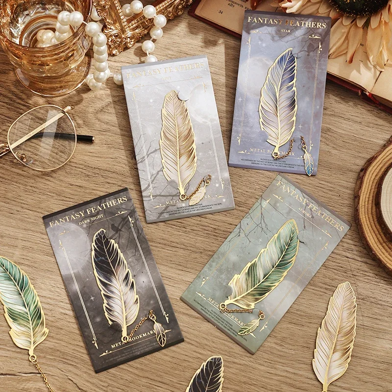 1 pc Vintage Feather Bronzing Metal Bookmark With Metal Chain Pendant Bookmark For Teachers Friends Book Club Book Lovers
1 pc Vintage Feather Bronzing Metal Bookmark With Metal Chain Pendant Bookmark For Teachers Friends Book Club Book Lovers