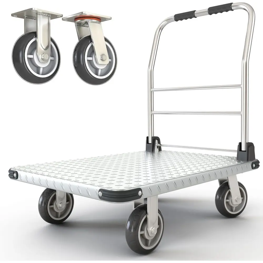 Складная усиленная ручная тележка для перевозки крупногабаритных предметов - поворотная платформенная тележка с большой грузоподъемностью
Складная усиленная ручная тележка для перевозки крупногабаритных предметов - поворотная платформенная тележка с большой грузоподъемностью