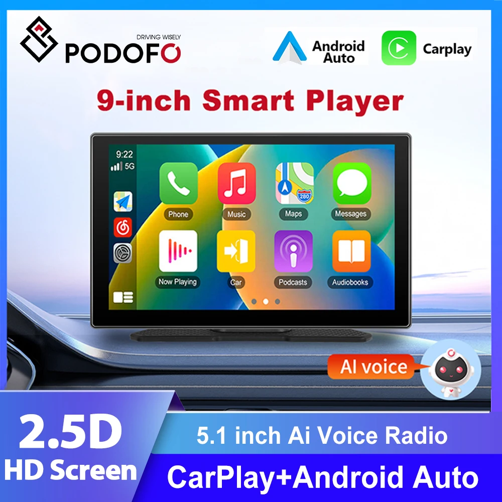 Podofo Universal 9'' Car Monitor Rearview Video Carplay Wireless Connection HD Display For Nissan Toyota
Podofo Universal 9'' Car Monitor Rearview Video Carplay Wireless Connection HD Display For Nissan Toyota