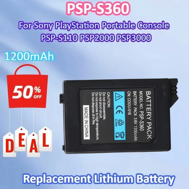 PSP-S110 PSP2000 PSP-S360 3.6V 1200mAh Replacement Lithium Battery for Sony PlayStation Portable Console PSP3000 Gamepad Battery
PSP-S110 PSP2000 PSP-S360 3.6V 1200mAh Replacement Lithium Battery for Sony PlayStation Portable Console PSP3000 Gamepad Battery