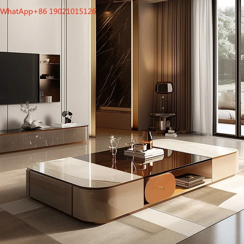 G8578 Light Luxury Coffee Table Living Room Creative High Sense Double Layer Tea Table Household Stone Plate Glass Tea Table
G8578 Light Luxury Coffee Table Living Room Creative High Sense Double Layer Tea Table Household Stone Plate Glass Tea Table