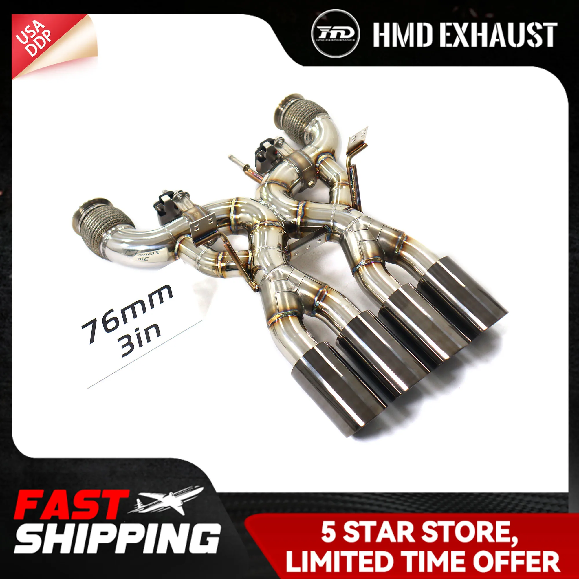 Выхлопная система HMD для McLaren 720S (обновление до 765LT), нержавеющая сталь SUS304, с электронным клапаном, без разрушительной установки
Выхлопная система HMD для McLaren 720S (обновление до 765LT), нержавеющая сталь SUS304, с электронным клапаном, без разрушительной установки