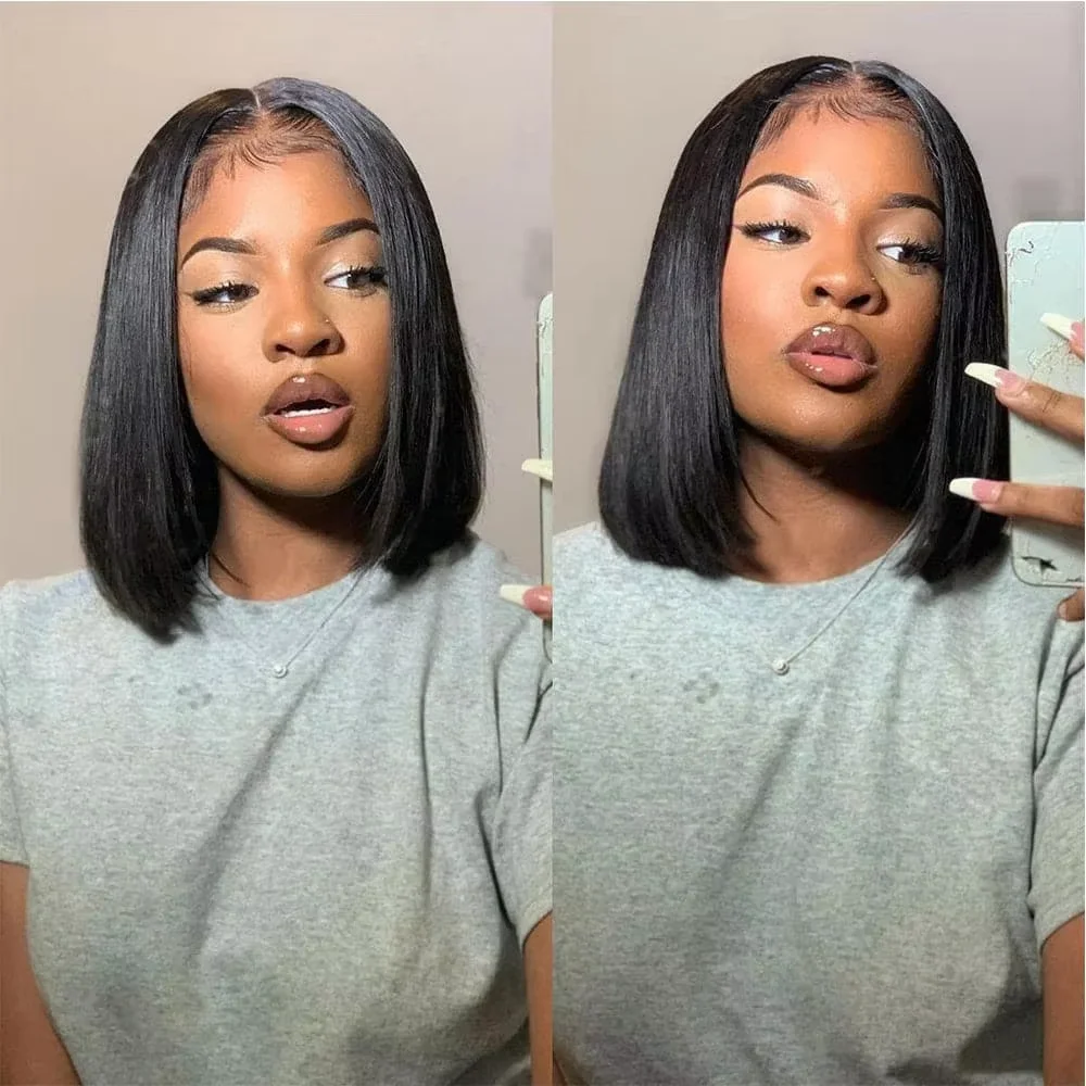Natural Black Bone Straight 12 14 Inch Human Hair Wig 13x4 Short Bob Transparent Lace Front Wig 220% Density Wigs For Women
Natural Black Bone Straight 12 14 Inch Human Hair Wig 13x4 Short Bob Transparent Lace Front Wig 220% Density Wigs For Women