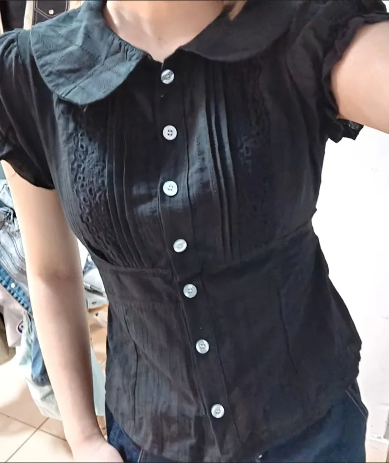 Kimotimo Lolita Short Sleeve Shirt Women French Vintage Lace Patchwork Bandage Waist Button Up Blouse Summer Sweet Y2k Chic Tops
Kimotimo Lolita Short Sleeve Shirt Women French Vintage Lace Patchwork Bandage Waist Button Up Blouse Summer Sweet Y2k Chic Tops