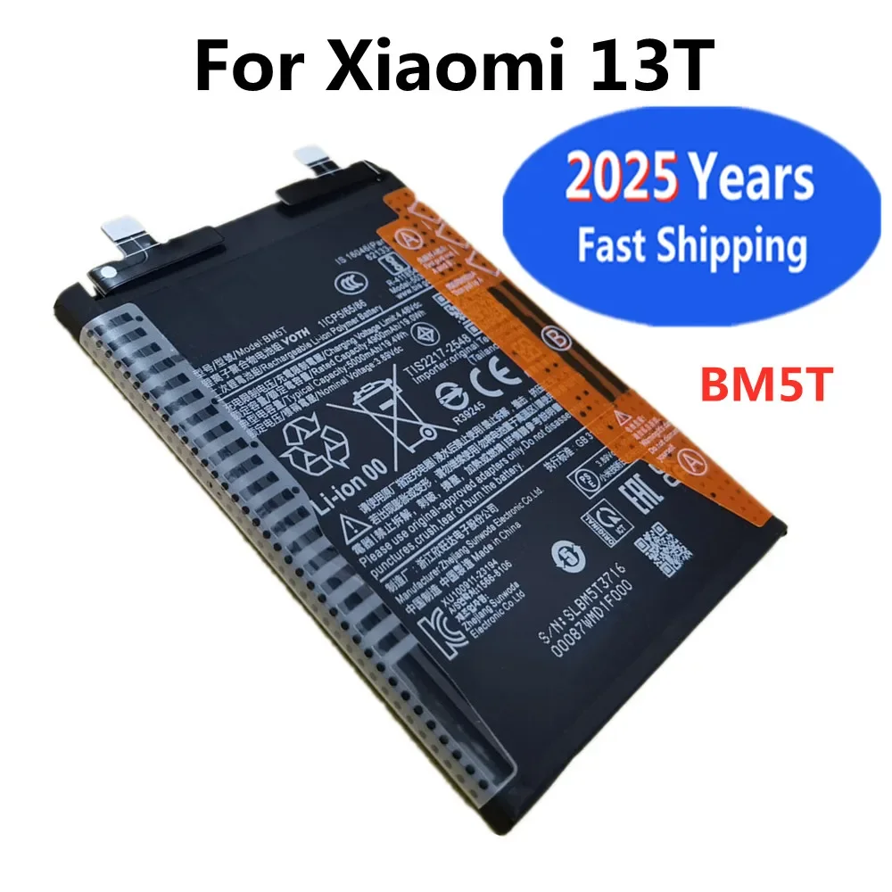 Оригинальный аккумулятор BM5T 5000 мАч для Xiaomi 13T/Poco X6 Pro 5G Mi13T, сменные аккумуляторы Batteria с номером отслеживания
Оригинальный аккумулятор BM5T 5000 мАч для Xiaomi 13T/Poco X6 Pro 5G Mi13T, сменные аккумуляторы Batteria с номером отслеживания