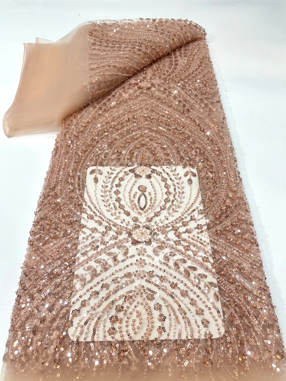 French Lace Fabrics 2026 High Quality African Beaded Embroidered Nigerian Sequins Tulle Lace 5 Yards For Sewing Party Dresses
French Lace Fabrics 2026 High Quality African Beaded Embroidered Nigerian Sequins Tulle Lace 5 Yards For Sewing Party Dresses