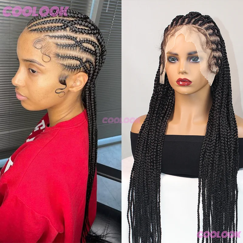 36-дюймовые плетеные парики Cornrow, полный кружевной передний парик для чернокожих женщин, коса, африканский парик, парики без узлов в коробке с детскими волосами, синтетические парики
36-дюймовые плетеные парики Cornrow, полный кружевной передний парик для чернокожих женщин, коса, африканский парик, парики без узлов в коробке с детскими волосами, синтетические парики
