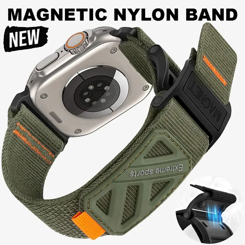Magnetic Straps for Apple Watch 46mm 42mm 44mm 45mm 49mm 40mm 41mm Nylon Sport bracelet iWatch ultra 2 series 10 9 8 7 se Band
Magnetic Straps for Apple Watch 46mm 42mm 44mm 45mm 49mm 40mm 41mm Nylon Sport bracelet iWatch ultra 2 series 10 9 8 7 se Band