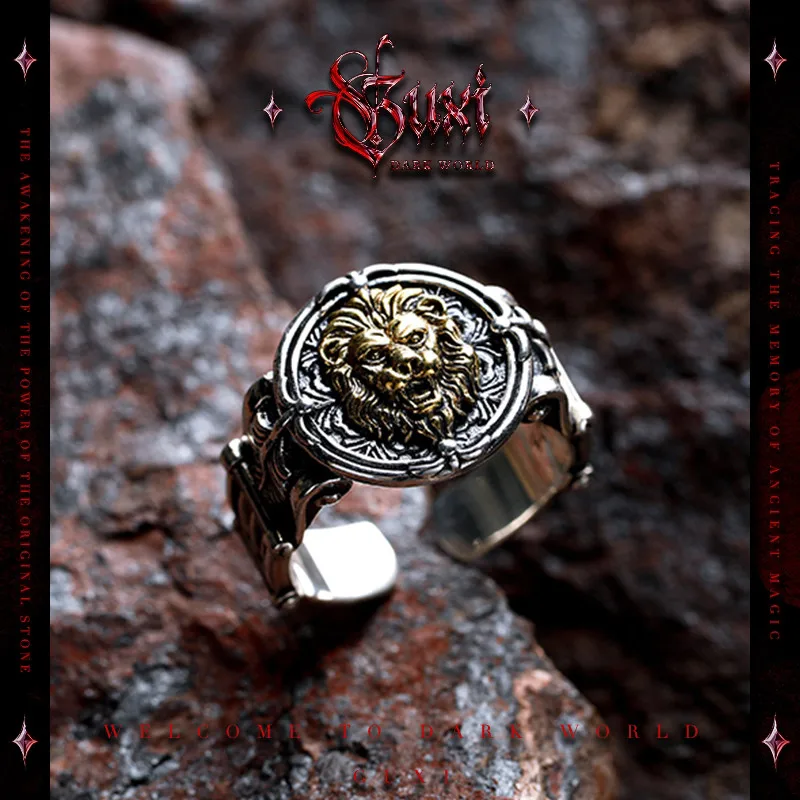 European and american temperament domineering retro 925 silver ring for men trendy high-end niche stylish lion king ring opening
European and american temperament domineering retro 925 silver ring for men trendy high-end niche stylish lion king ring opening