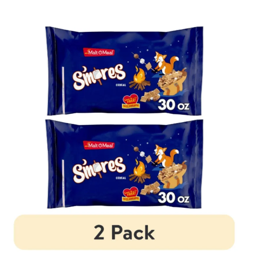 2 pack MaltOMeal S'mores Breakfast Cereal Crunchy Smores Cereal 30 oz Resealable Bag
2 pack MaltOMeal S'mores Breakfast Cereal Crunchy Smores Cereal 30 oz Resealable Bag
