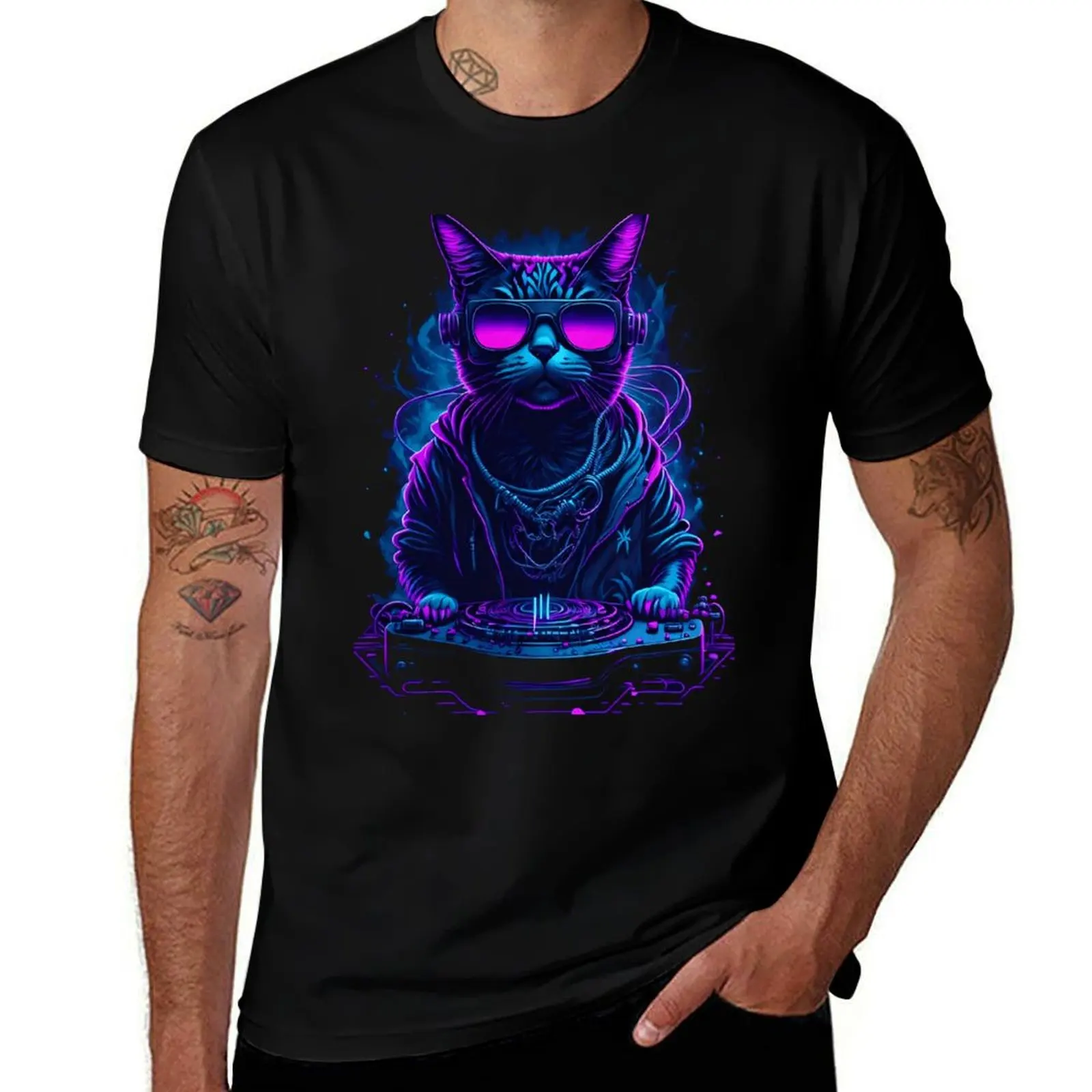 ILLUMINATING CAT DJ T-Shirt Classic Crew Neck Cotton T-Shirt
ILLUMINATING CAT DJ T-Shirt Classic Crew Neck Cotton T-Shirt