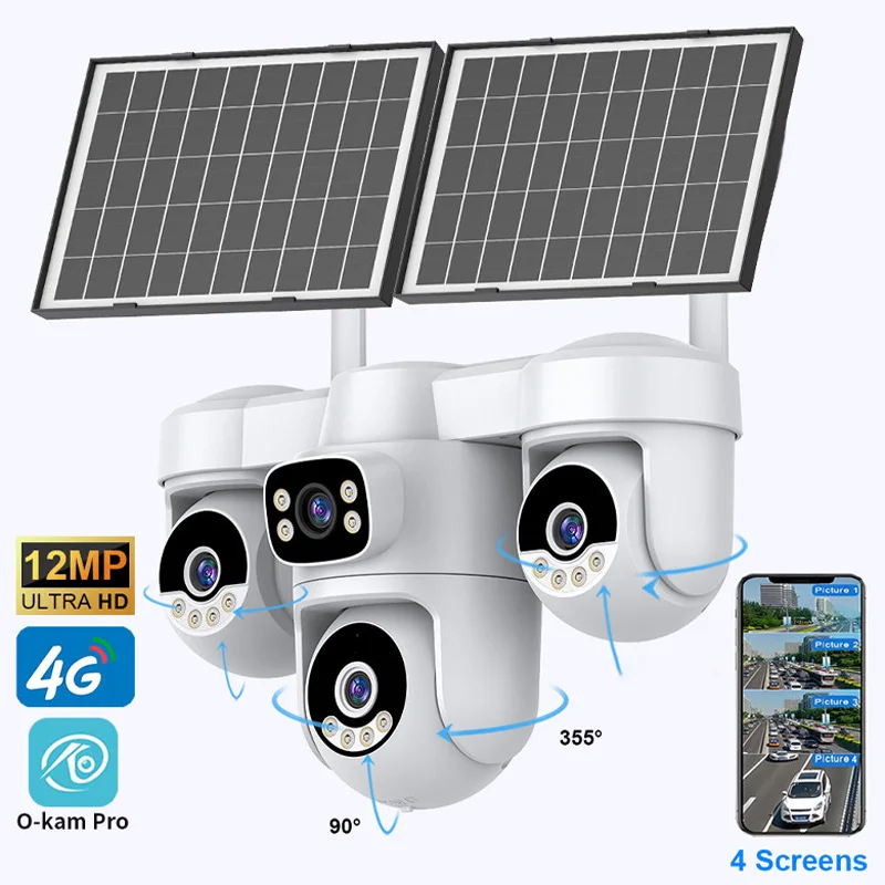 12MP O-Kam APP Four Lens WIFI/4G Solar IP Dome Camera Full Color AI Humanoid Detection Wireless PTZ Home Security CCTV Monitor
12MP O-Kam APP Four Lens WIFI/4G Solar IP Dome Camera Full Color AI Humanoid Detection Wireless PTZ Home Security CCTV Monitor