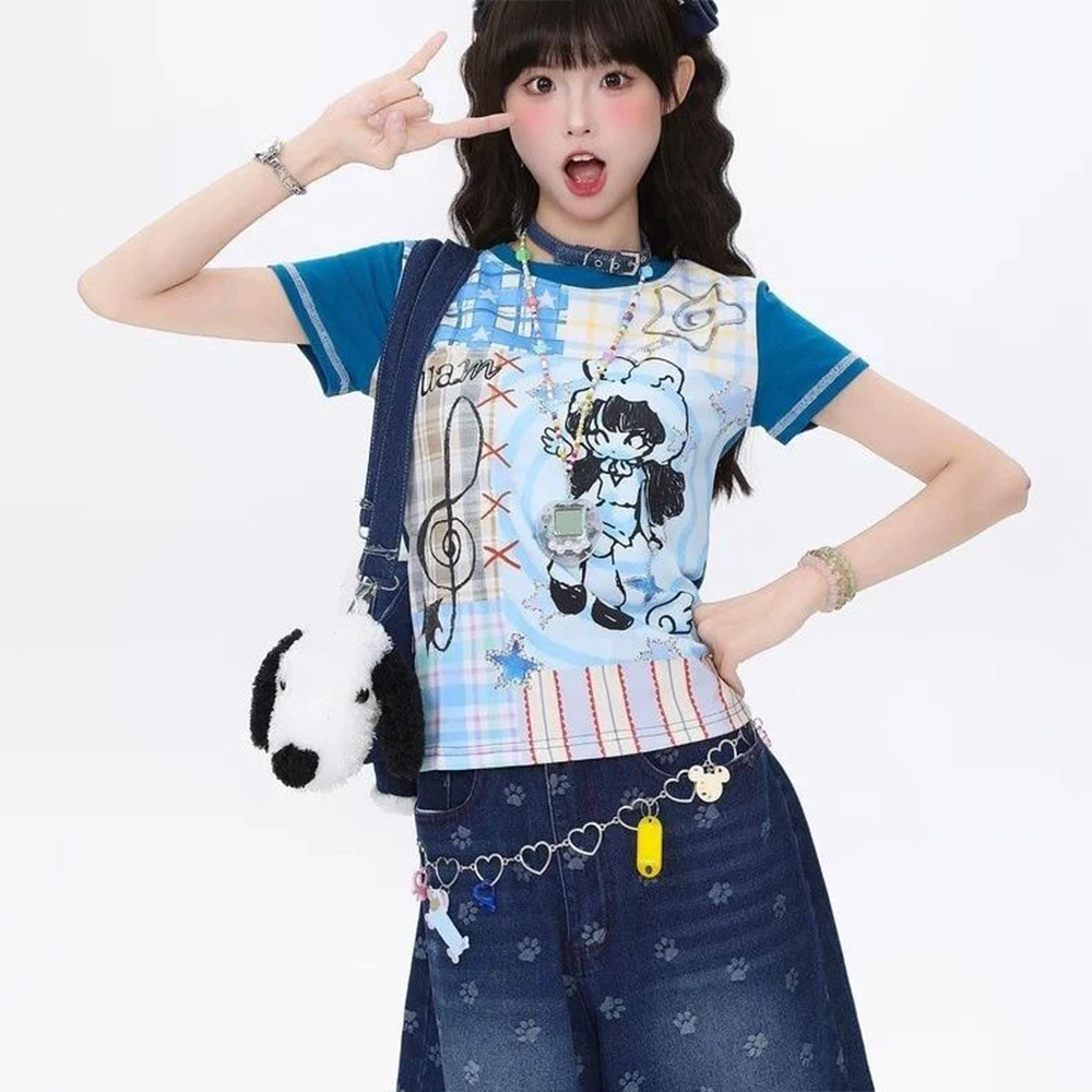 Japanese Printed T-Shirt Short Sleeved Round Neck Cartoon Slim Fit Women's Preppy Casual Office Cute Sweet Women's Top New Style
Japanese Printed T-Shirt Short Sleeved Round Neck Cartoon Slim Fit Women's Preppy Casual Office Cute Sweet Women's Top New Style