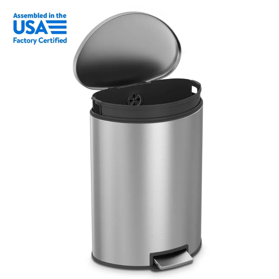 14.5 Gallon Semi-Round Step Trash Can with Soft Close Lid - Ideal for Kitchens Offices and Dining Areas; Durable Design and Han
14.5 Gallon Semi-Round Step Trash Can with Soft Close Lid - Ideal for Kitchens Offices and Dining Areas; Durable Design and Han