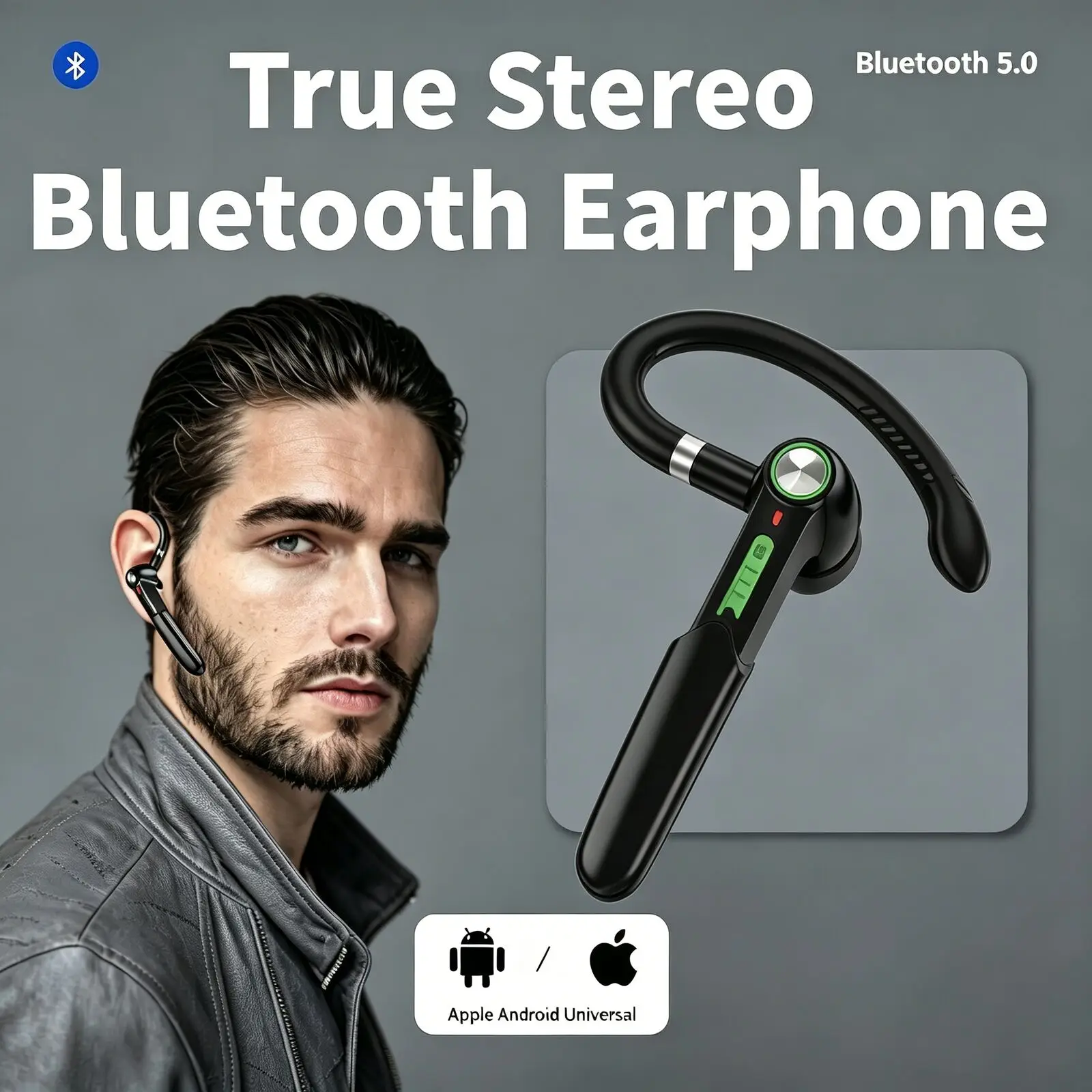 Bluetooth Wireless Earphone Hands-Free Call Business Headset 12H Battery Life Hanging Ear Stereo Headphone With Mic For Driving
Bluetooth Wireless Earphone Hands-Free Call Business Headset 12H Battery Life Hanging Ear Stereo Headphone With Mic For Driving