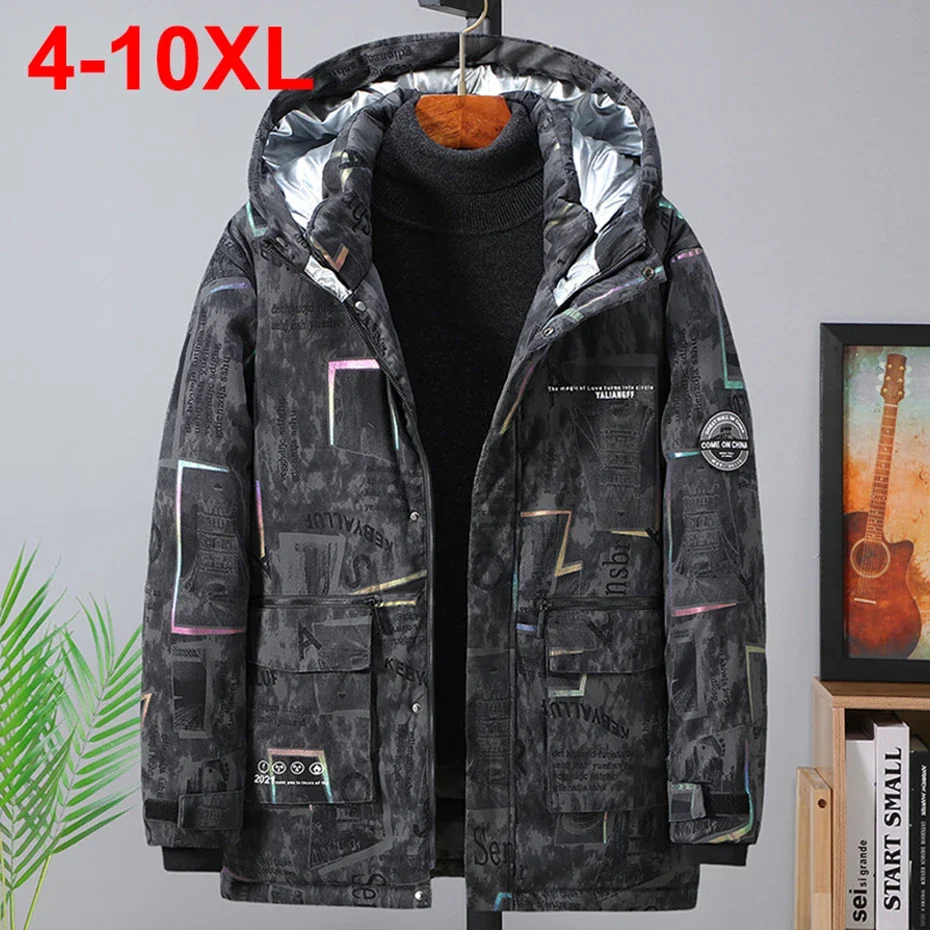 Men's Winter Warm Parkas Plus Size 9XL 10XL Padded Jackets Thicken Coat Letter Printed Loose Casual Hooded Parkas Outwear
Men's Winter Warm Parkas Plus Size 9XL 10XL Padded Jackets Thicken Coat Letter Printed Loose Casual Hooded Parkas Outwear