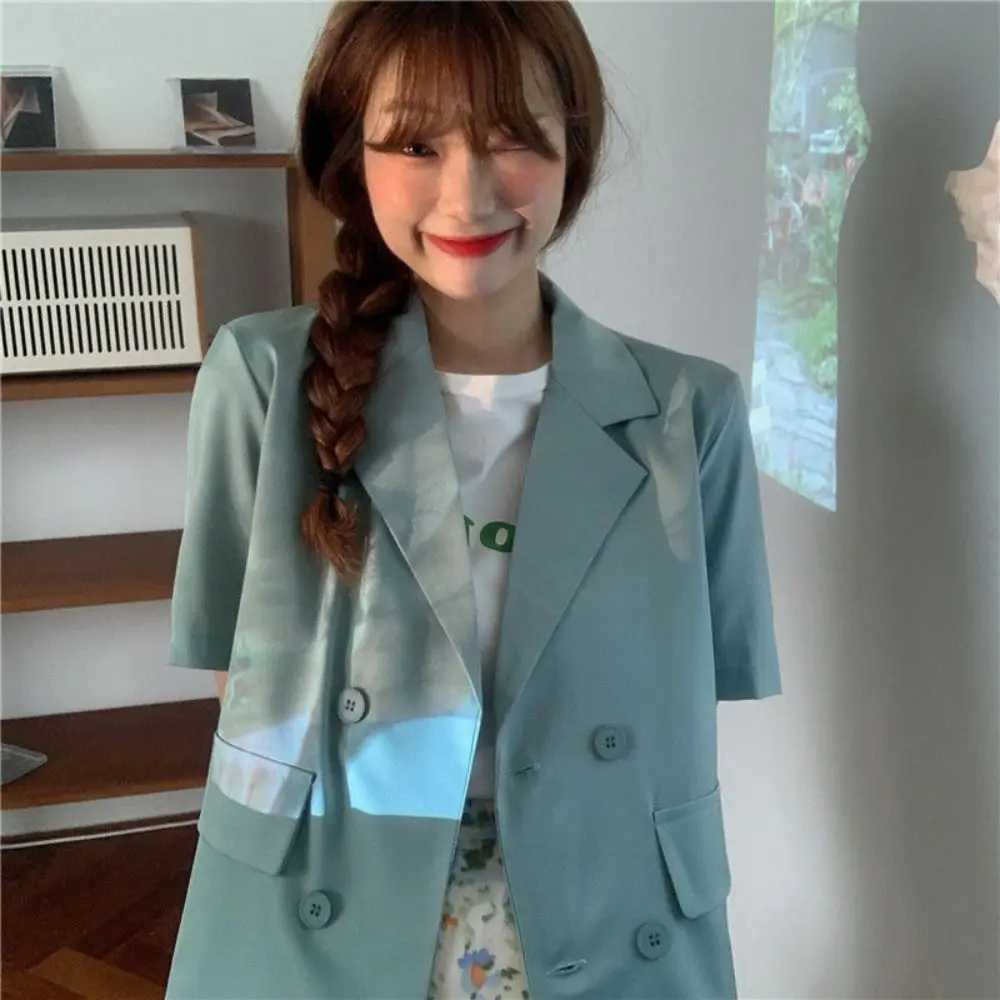 V-neck Short Sleeve Suit Simple Thin Large Size Business Style Suit Coat Flip Collar Candy Color Women's Suit Top Streetwear
V-neck Short Sleeve Suit Simple Thin Large Size Business Style Suit Coat Flip Collar Candy Color Women's Suit Top Streetwear