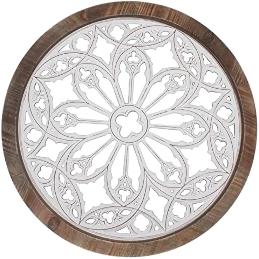 Funly mee Vintage Round Wall Decor with Frame,Wood Grille Wall Sculptures 23.6 in
Funly mee Vintage Round Wall Decor with Frame,Wood Grille Wall Sculptures 23.6 in