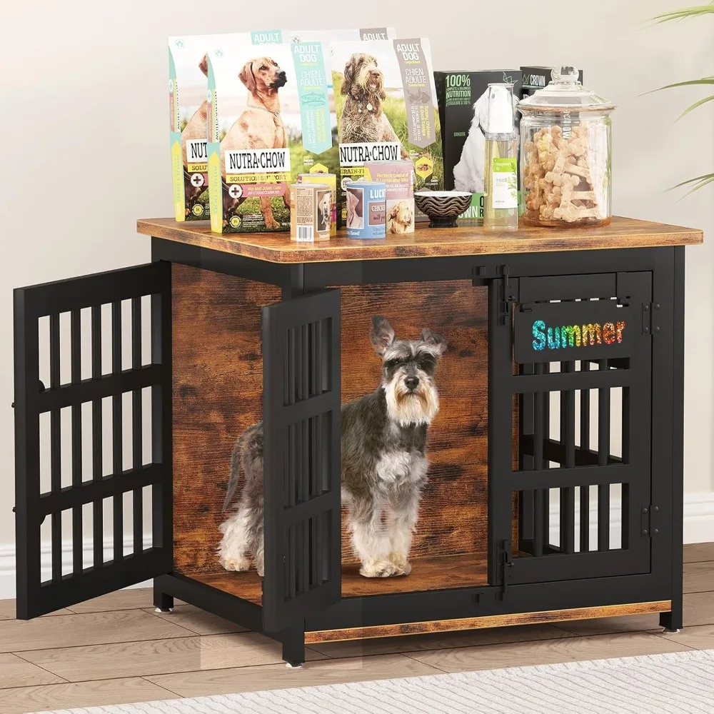 Heavy Duty Dog Kennel Indoor with Name Tag, 27" Dog Crate Furniture for Small Dogs, Double-Doors Sturdy Metal Dog Cage for Anxi
Heavy Duty Dog Kennel Indoor with Name Tag, 27" Dog Crate Furniture for Small Dogs, Double-Doors Sturdy Metal Dog Cage for Anxi