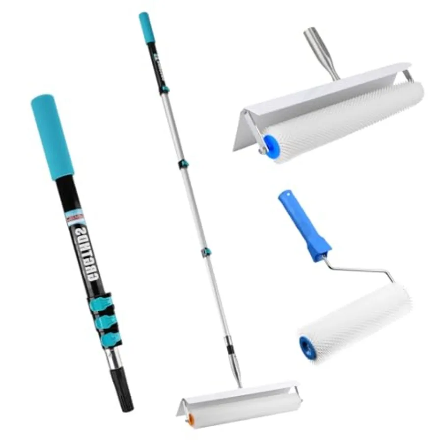 Spiked Self Leveling Cement Tool Kit, Epoxy Flooring Tool Kit, Heavy-Duty Screed Spiked Roller with 22.8~62 Inch Adjustable Ext
Spiked Self Leveling Cement Tool Kit, Epoxy Flooring Tool Kit, Heavy-Duty Screed Spiked Roller with 22.8~62 Inch Adjustable Ext