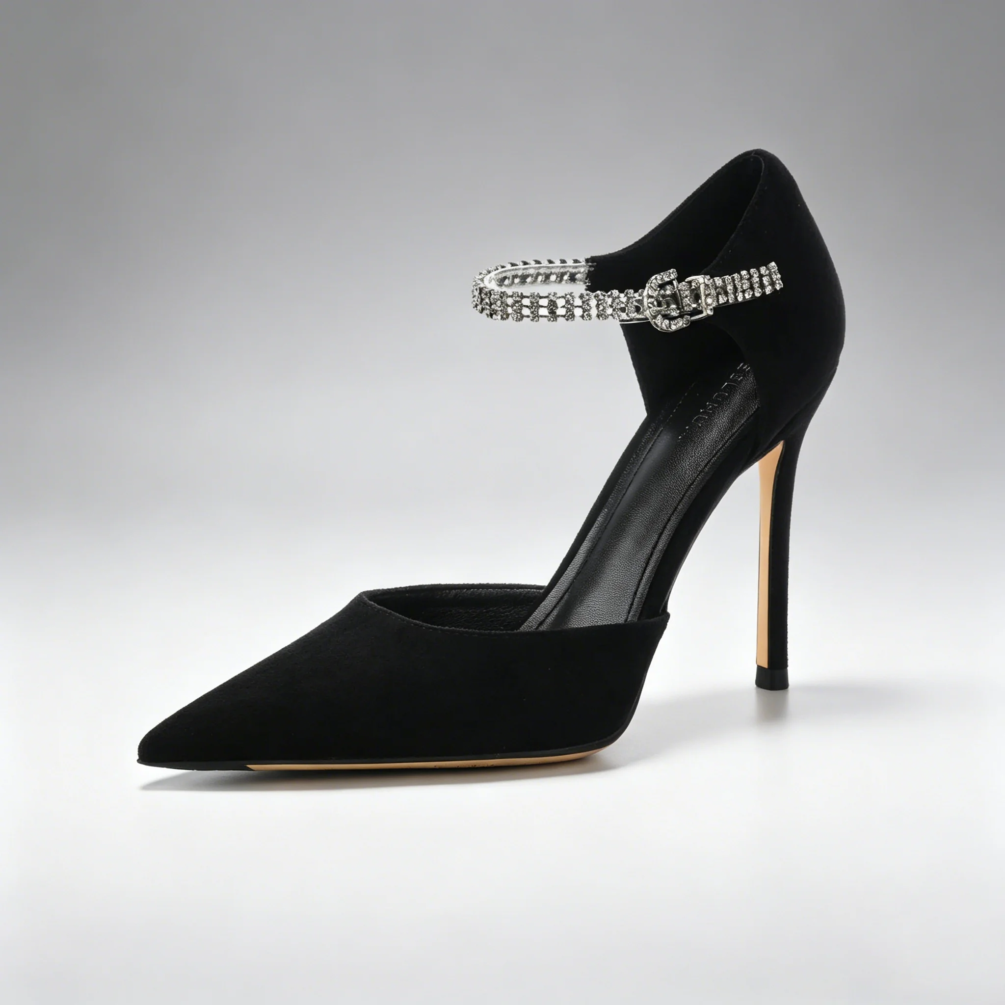 Women's Shoes Pointed-toe High Heel Pumps single strap pearl chain stiletto heel black suede elegant evening shoes for women
Women's Shoes Pointed-toe High Heel Pumps single strap pearl chain stiletto heel black suede elegant evening shoes for women