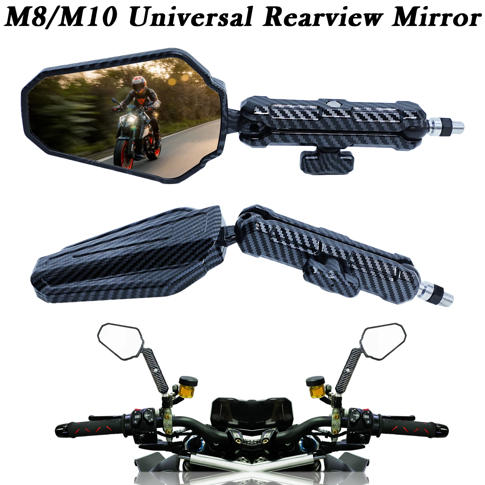 Universal Rearview Mirrors For Kawasaki Honda Yamaha BMW Adventure Motorcycle Rearview Mirror Foldable Side Mirror M8 M10 Mirror
Universal Rearview Mirrors For Kawasaki Honda Yamaha BMW Adventure Motorcycle Rearview Mirror Foldable Side Mirror M8 M10 Mirror