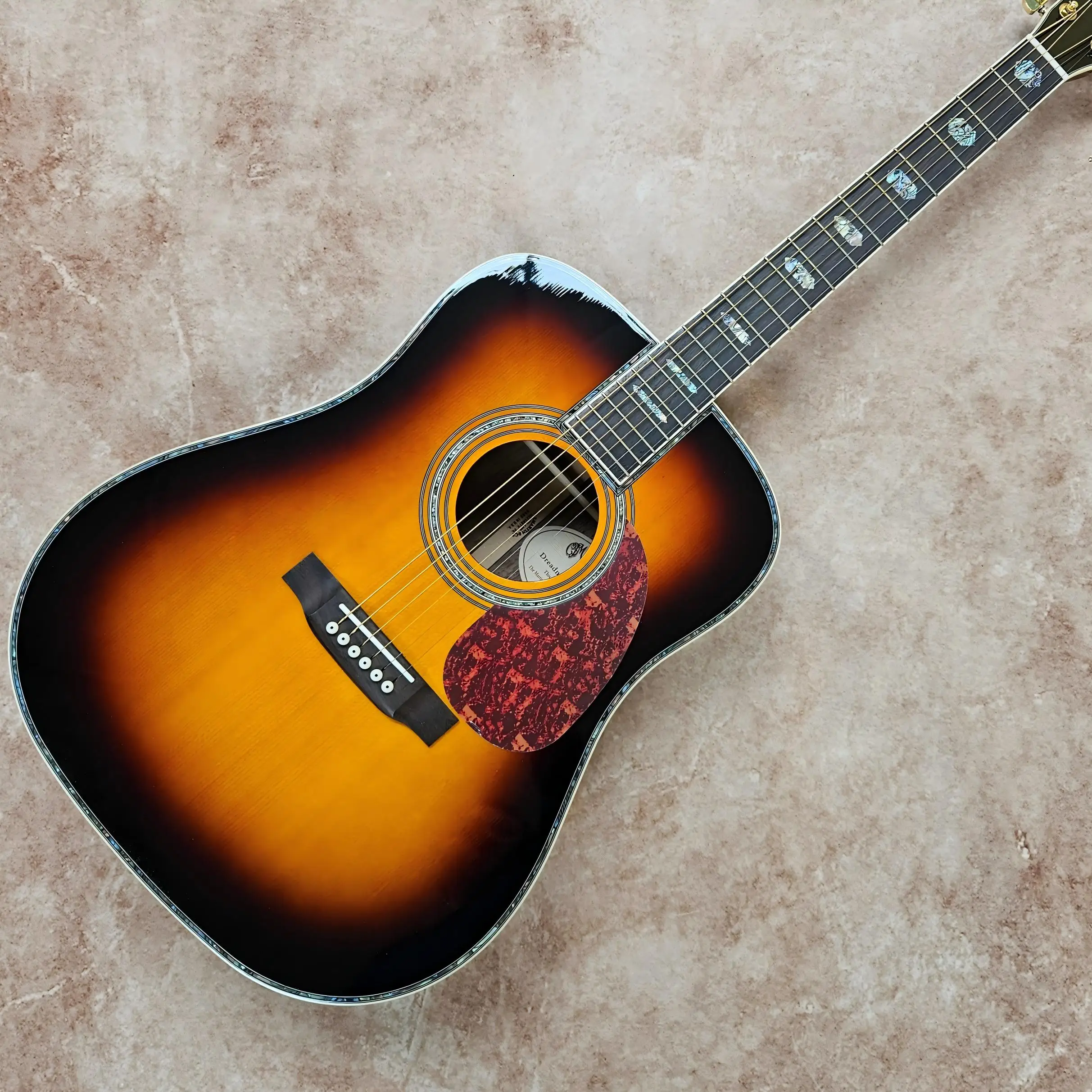 6 String Dreadnought Acoustic Guitar, Sunburst Solid Spruce Top, Mahogany Neck Rosewood Body & Fingerboard with EQ
6 String Dreadnought Acoustic Guitar, Sunburst Solid Spruce Top, Mahogany Neck Rosewood Body & Fingerboard with EQ