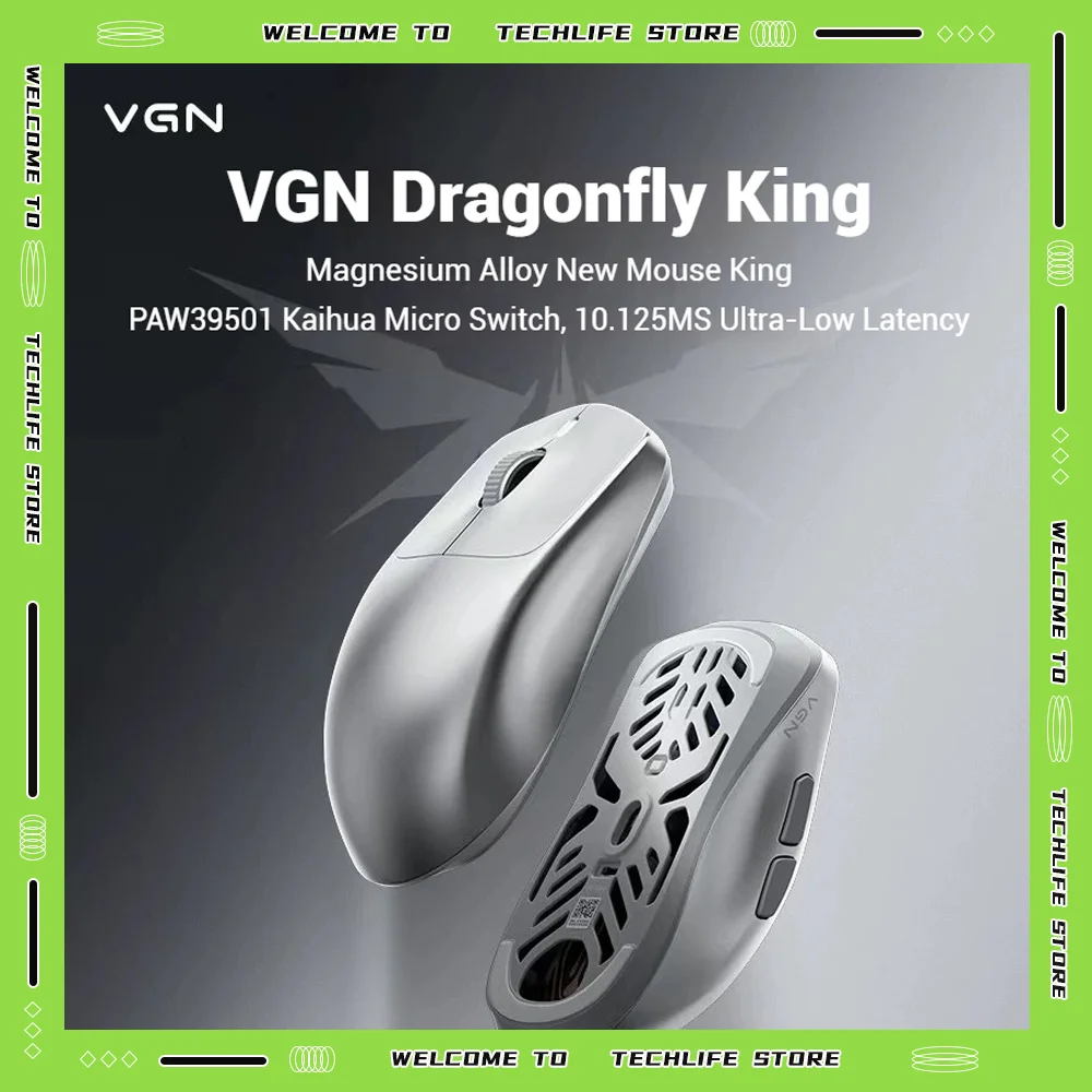 Беспроводная мышь VGN Dragonfly King из магниевого сплава, легкая игровая мышь 8K PAW3950, сенсорная игровая периферия для ПК, офисный подарок
Беспроводная мышь VGN Dragonfly King из магниевого сплава, легкая игровая мышь 8K PAW3950, сенсорная игровая периферия для ПК, офисный подарок