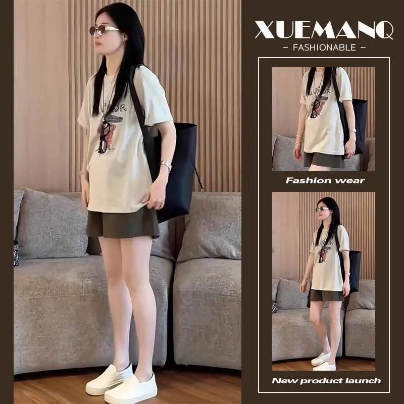 Laid-back Style Loose Youthful Short Sleeve T-shirt High Waist Belly Concealing Slimming Sporty Shorts Salt System Chic Two-p...
Laid-back Style Loose Youthful Short Sleeve T-shirt High Waist Belly Concealing Slimming Sporty Shorts Salt System Chic Two-p...