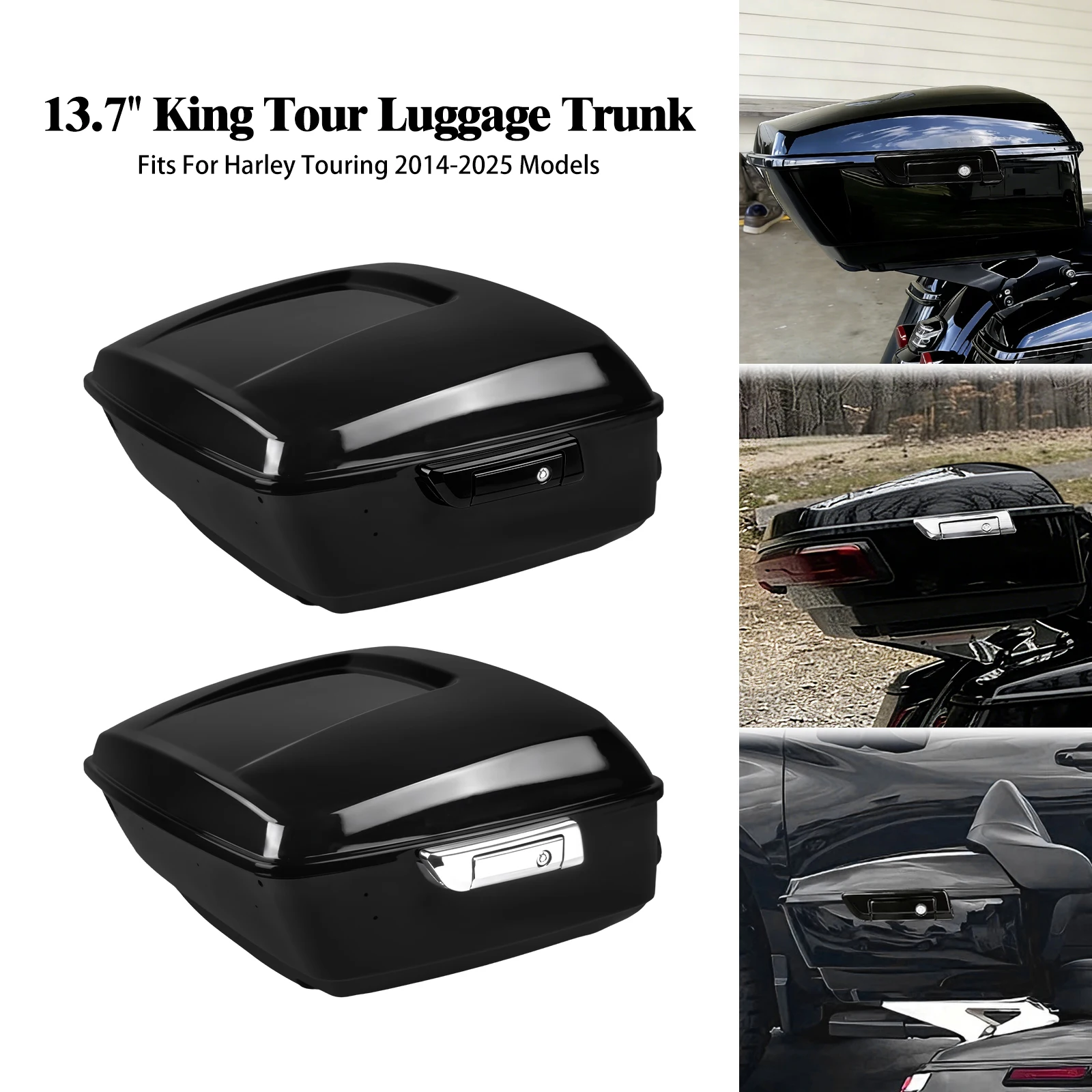 Motorcycle 13.7" King Trunk Luggage Rear Tour Bags Box Tail Box With Latches For Harley Touring Road Street Electra Glide 14-25
Motorcycle 13.7" King Trunk Luggage Rear Tour Bags Box Tail Box With Latches For Harley Touring Road Street Electra Glide 14-25