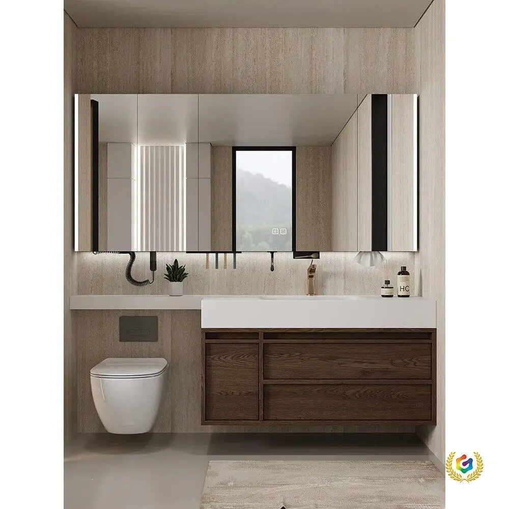 Extended extension integrated cabinet walnut bathroom cabinet combined integrated rock slab ceramic basin
Extended extension integrated cabinet walnut bathroom cabinet combined integrated rock slab ceramic basin